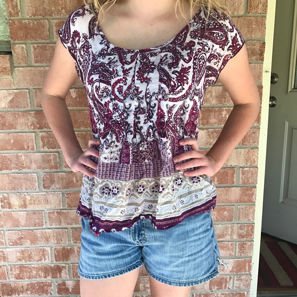 Purple Paisley Calvin Klein Blouse